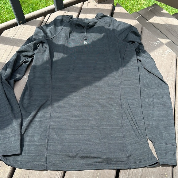 Athleta Pacifica Contour 1/2 Zip Swim Shirt Womens Large Black Long Sleeve - Picture 9 of 9